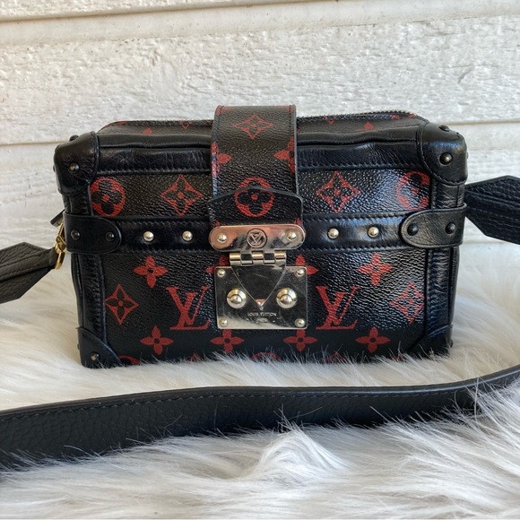 RARE | LOUIS VUITTON Monogram Petite Malle Soft MM Crossbody Handbag Red Box - Picture 6 of 16